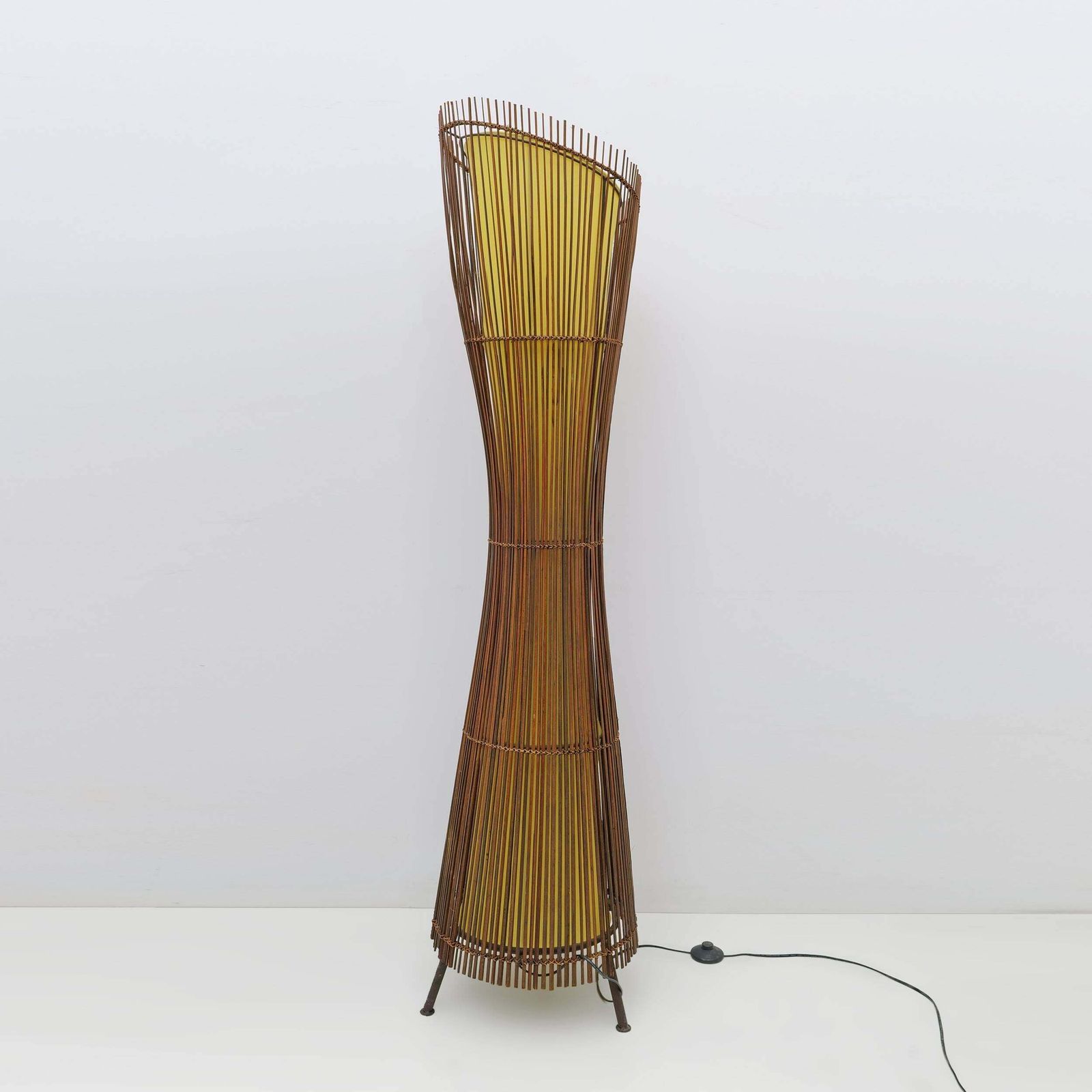 photo for sale Organic Shaped Bamboo Floor Lamp "Kobe", France, 1980s