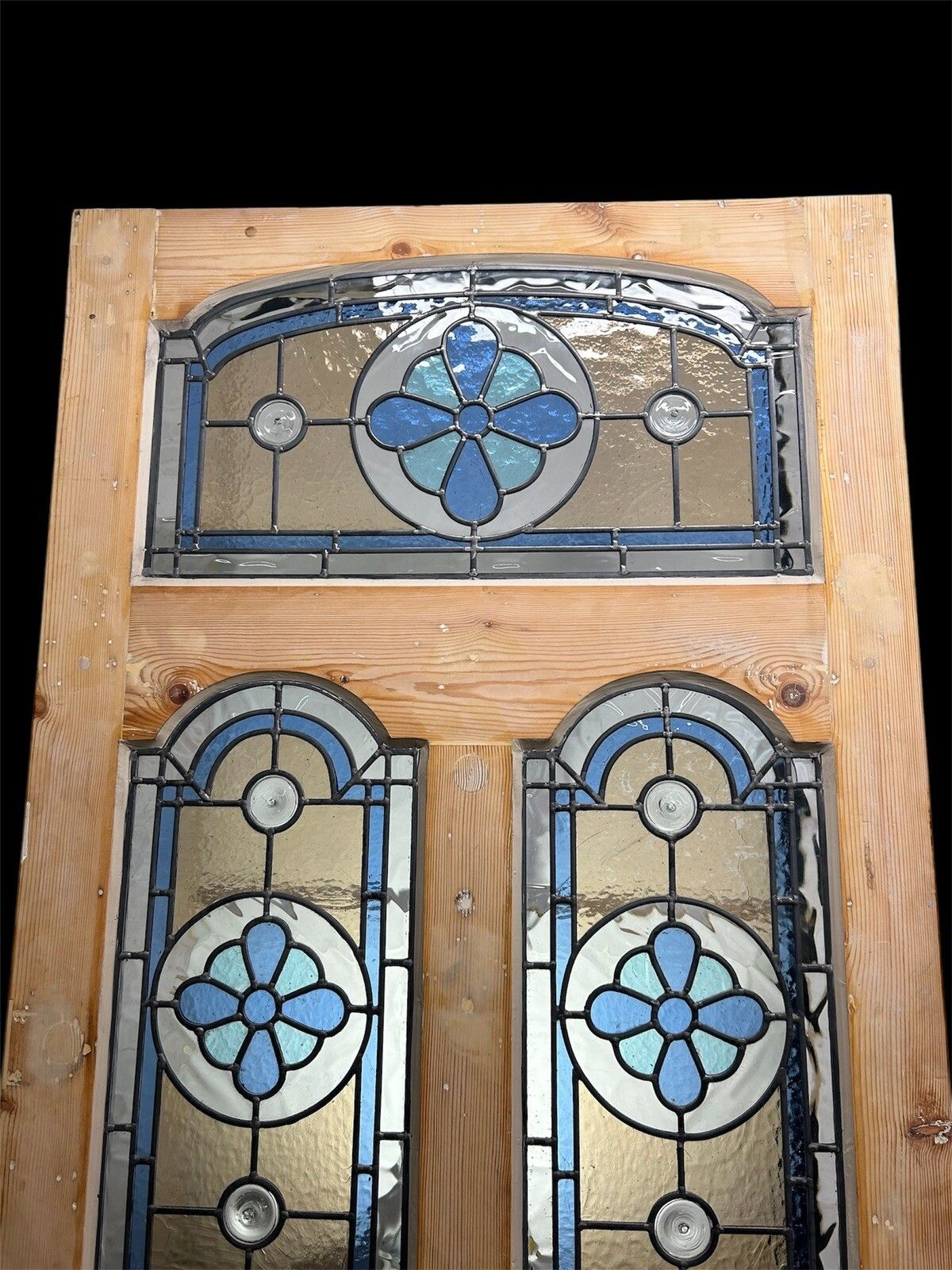 Edwardian Stained Glass Front Door Old Antique Period Reclaimed Leaded Wood Refu photo buy