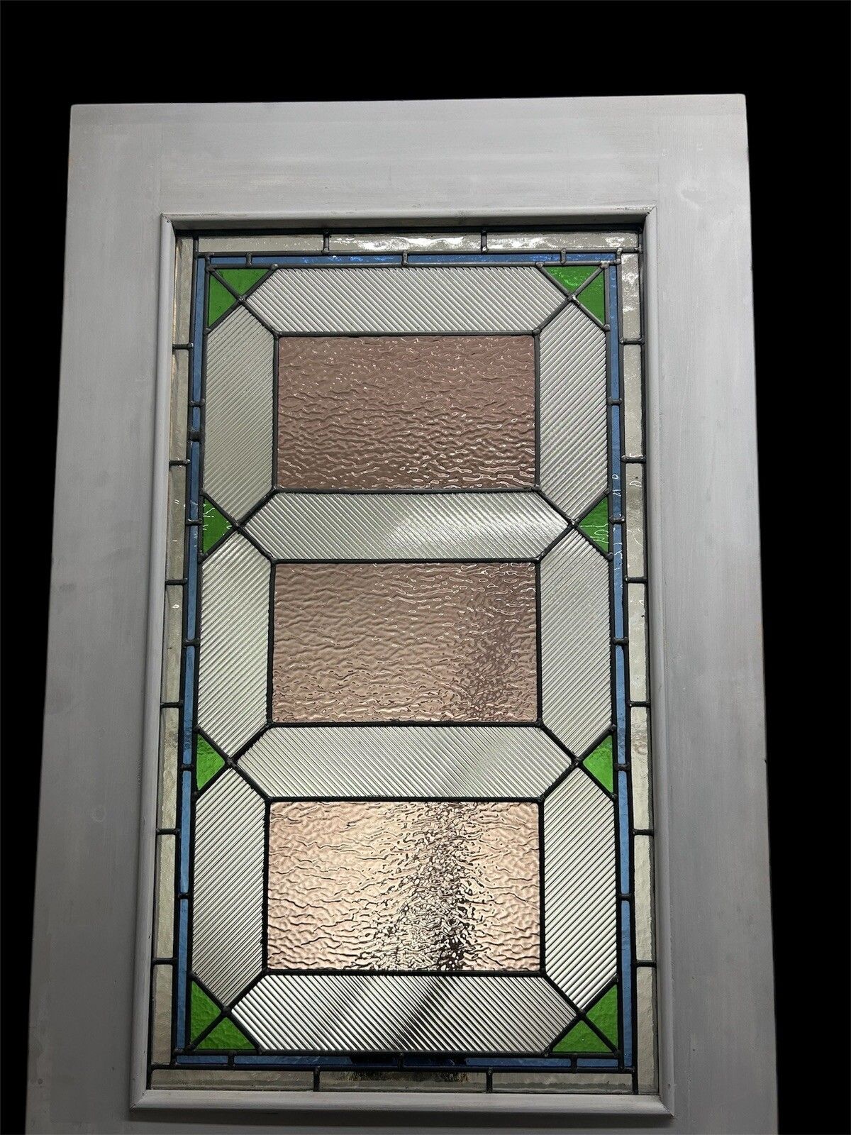 Art Deco Stained Glass Front Door Period Old Reclaimed Antique Wood Leaded 20 30 photo for sale