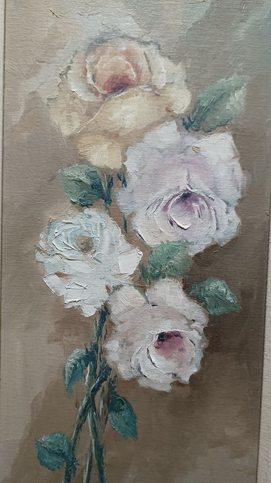 Italian Floral Oil Painting Italian Roses Signed Elio Vitali . photo Art