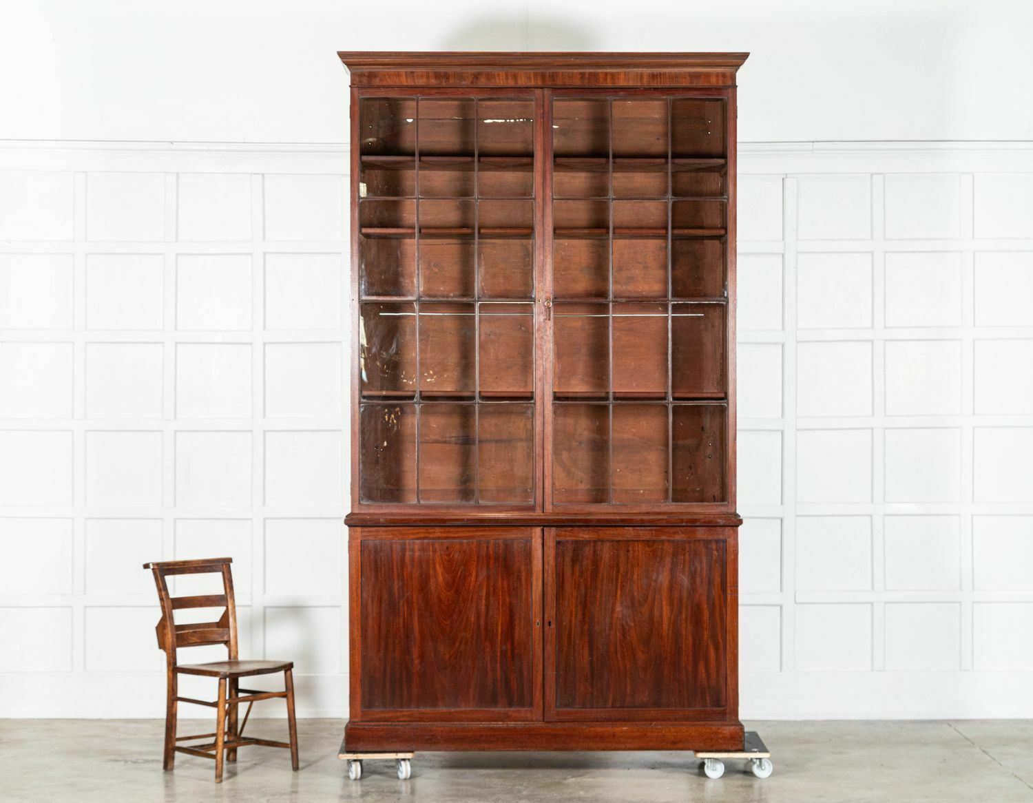 Monumental Irish Georgian Mahogany Glazed Bookcase photo Furniture