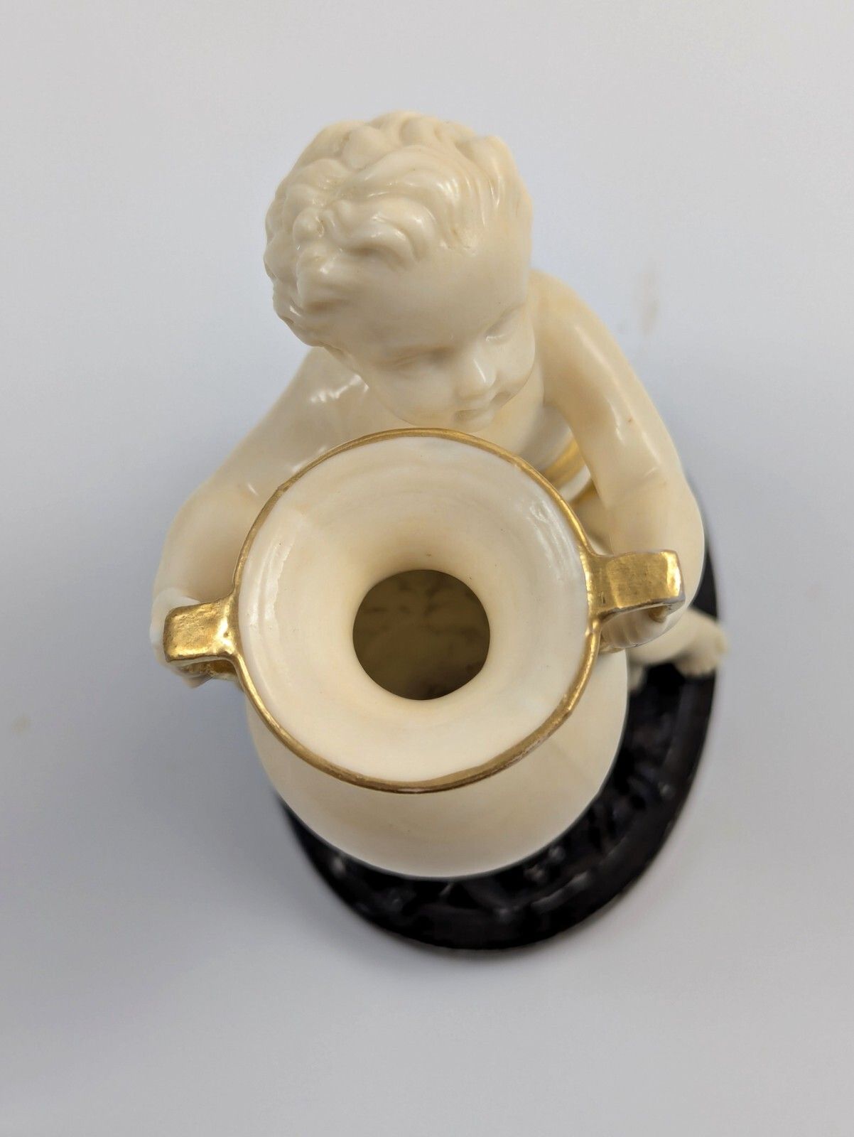Rare Royal Worcester, Kerr & Binns Period, Figurine: Child With Amphora, 1857 photo vintage