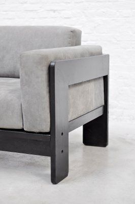 Bastiano Sofa In Gray Suede And Black Wood By Tobia Scarpa For Gavina, 1960s photo buy