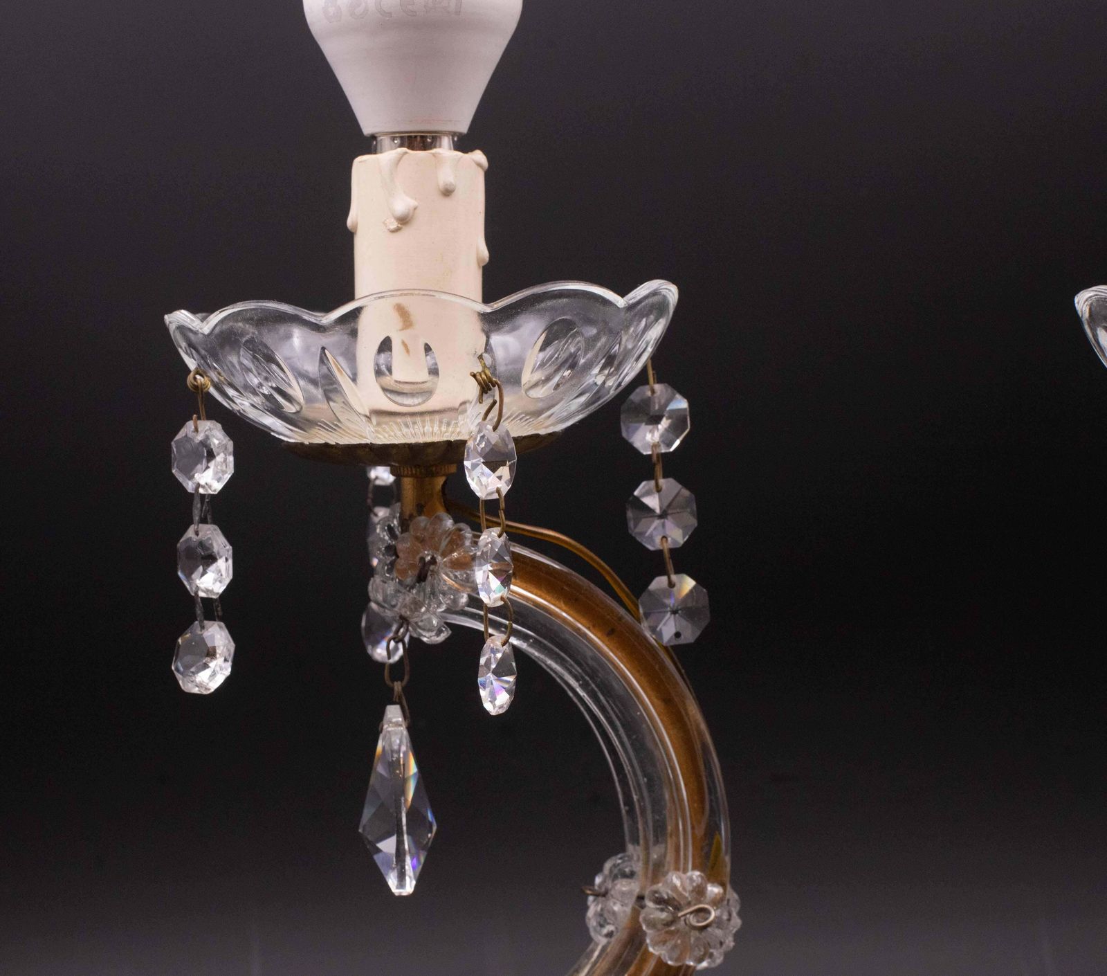 Set Of 2 Maria Theresa Style Crystal Glass Table Lamp photo Lighting