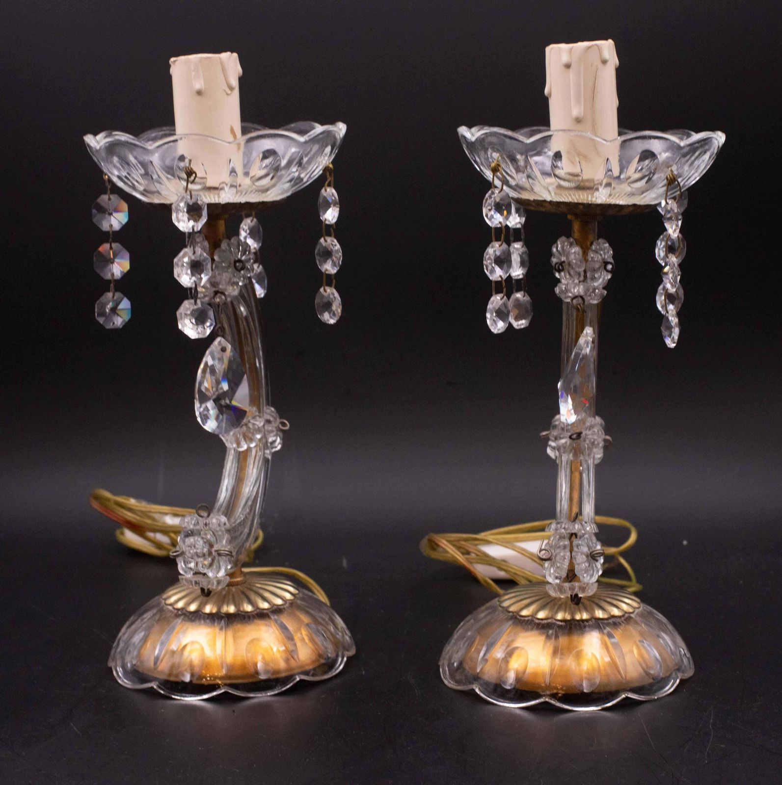 photo furniture Set Of 2 Maria Theresa Style Crystal Glass Table Lamp