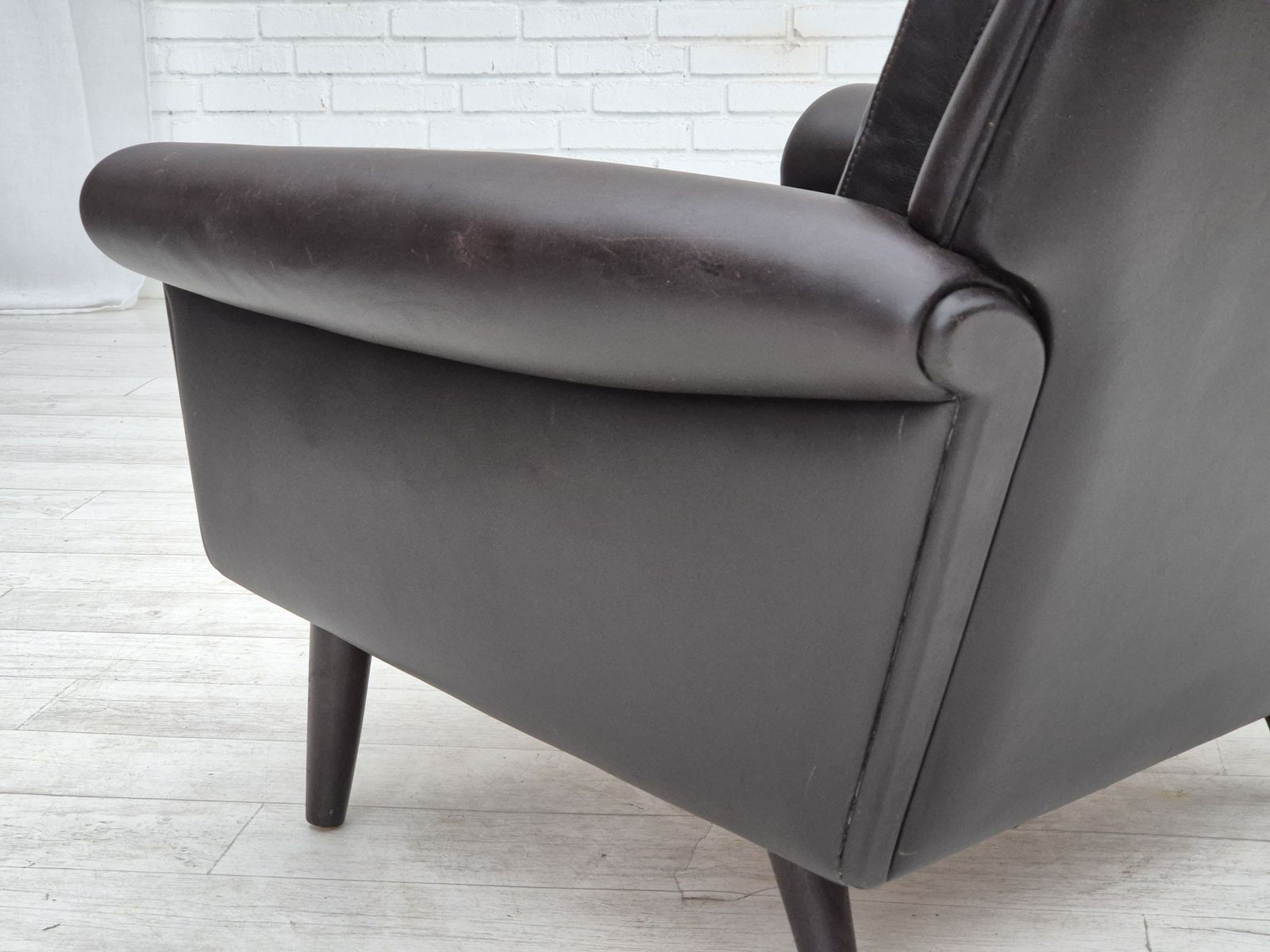 1490.0 Ca. Jaren 1960, Deens Design Van Aage Christiansen, Model "Diplomat", Fauteuil Met Voetenbank. photo