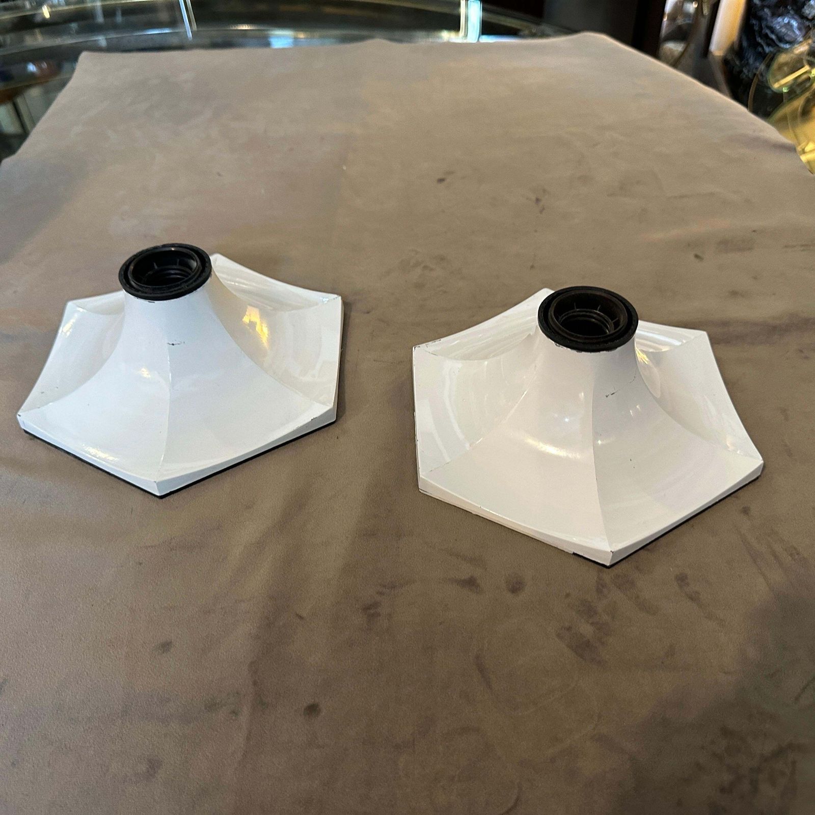 photo for sale 1970s Space Age Fosnova Mod. Cloe 508 White Painted Metal Wall Sconce