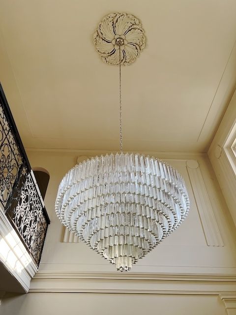 Large Italian Venini Murano Glass Chandelier, Diameter 100 Cm photo Lighting