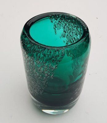 Emerald Green Vase With Silver By Heinrich Löffelhardt For Zwiesel, 1970s photo furniture