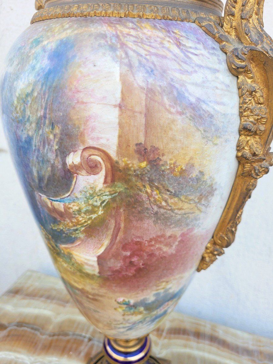 In The Taste Of Sèvres, Large Porcelain And Bronze Vase, 19th Century photo vinterior