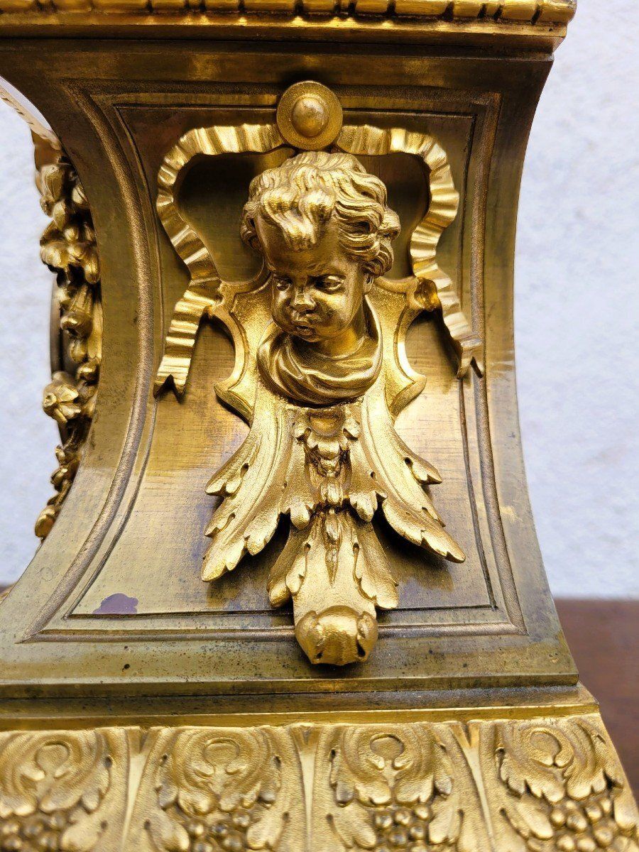 Porcelain And Gilt Bronze Clock, Napoleon III, 19th Century photo vintage