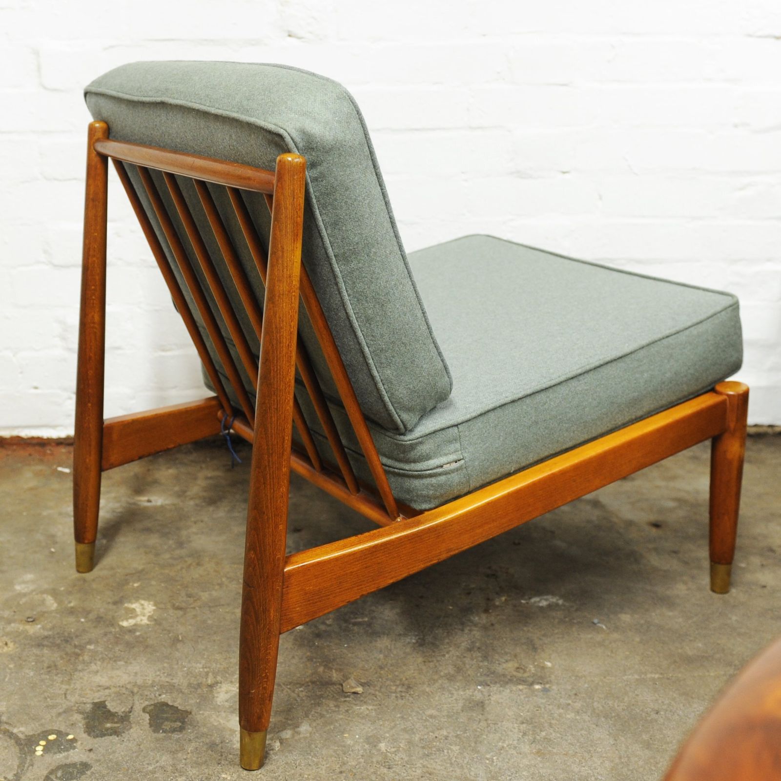 Pale Green Swedish Beech Low Lounge Chair By Folke Ohlsson For Dux, 1960s photo for sale