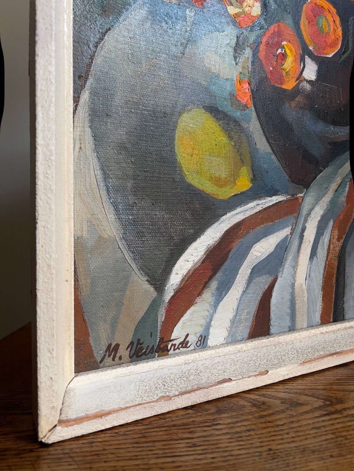 Floral Still Life Oil Painting By Maira Veisbārde | Latvia | 1981 photo furniture