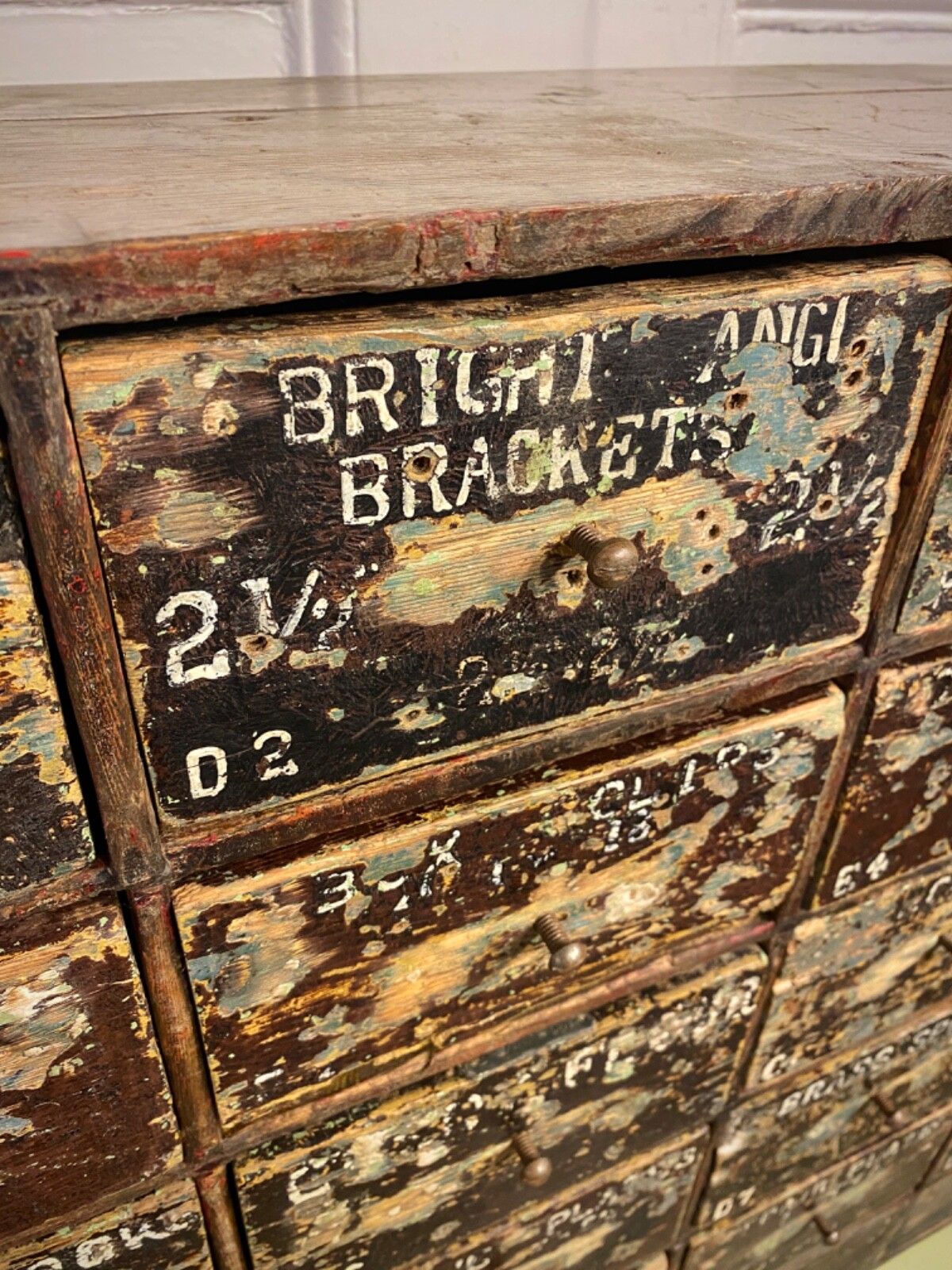 Antique English Large Bank Of 48 Ironmongers Shop Drawers. Industrial Storage. photo vinterior