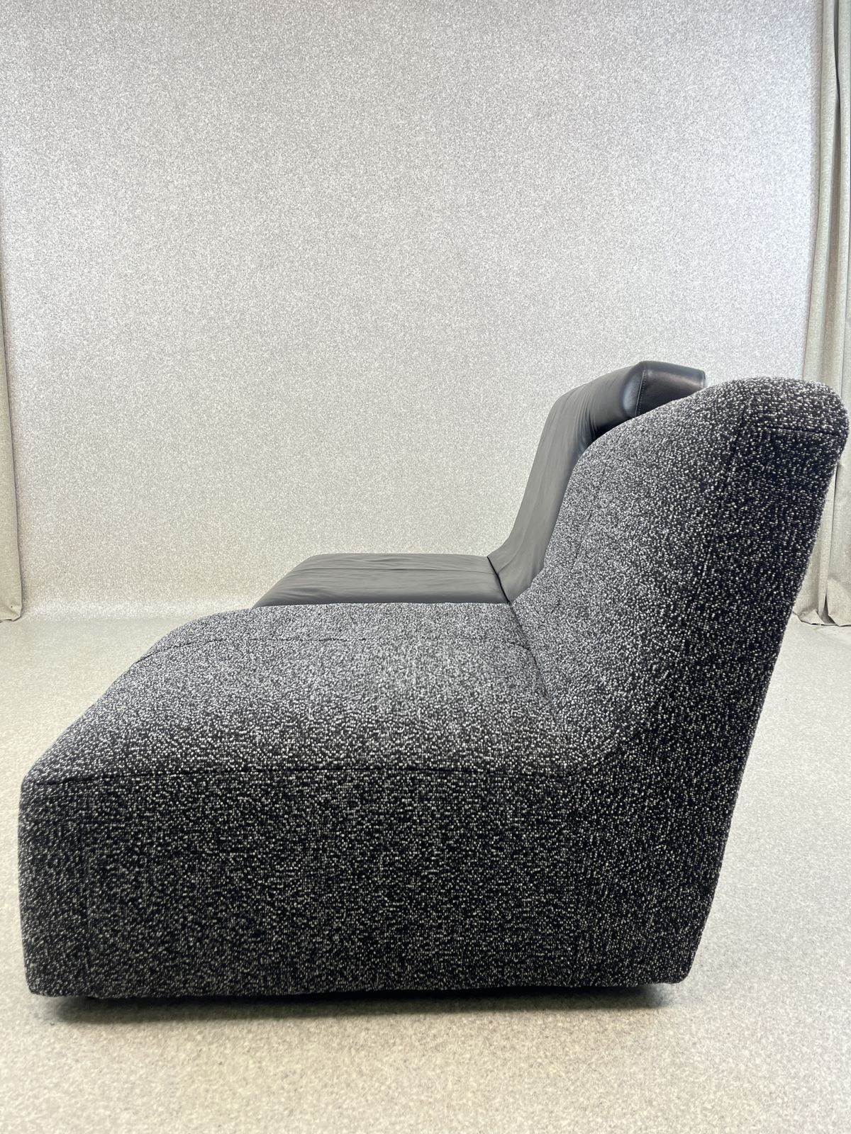 2250.0 Black Leather & Fabric Confluences Two Seater Sofa By Ligne Roset photo