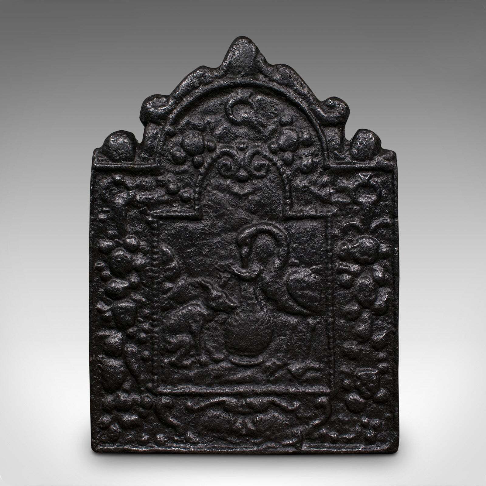 Small Antique Fire Back, English Cast Iron, Fireplace Reflector, Victorian, 1900 photo furniture