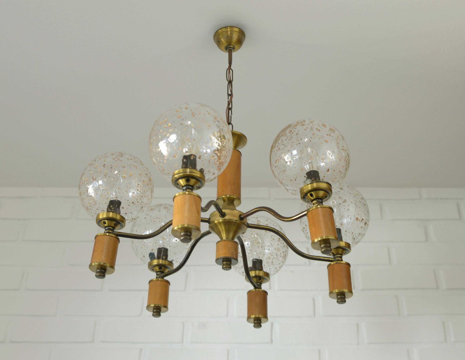 Vintage Brass Pendant Lamp / Ceiling Light / Colonial Chandelier / Yugoslavia 70's / Hanging Lamp / Rustic Lighting / Mid Century Fixture photo furniture