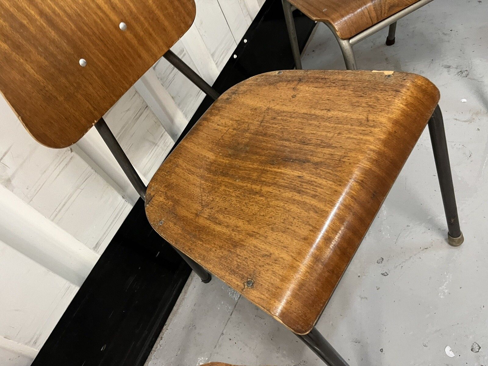 Danish Stacking Chair Suit Cafe / Bar / Tv Prop Midcentury Set Of Four photo for sale