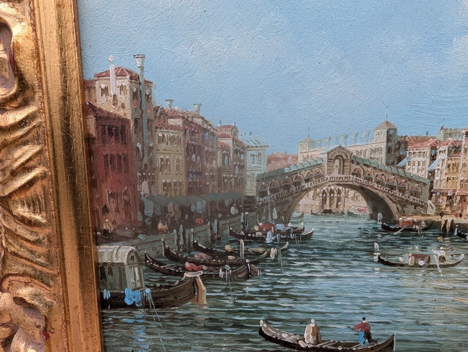 Beautiful Opulent Paolo Lucatello Rare Venetian River Scene 0162. photo Art