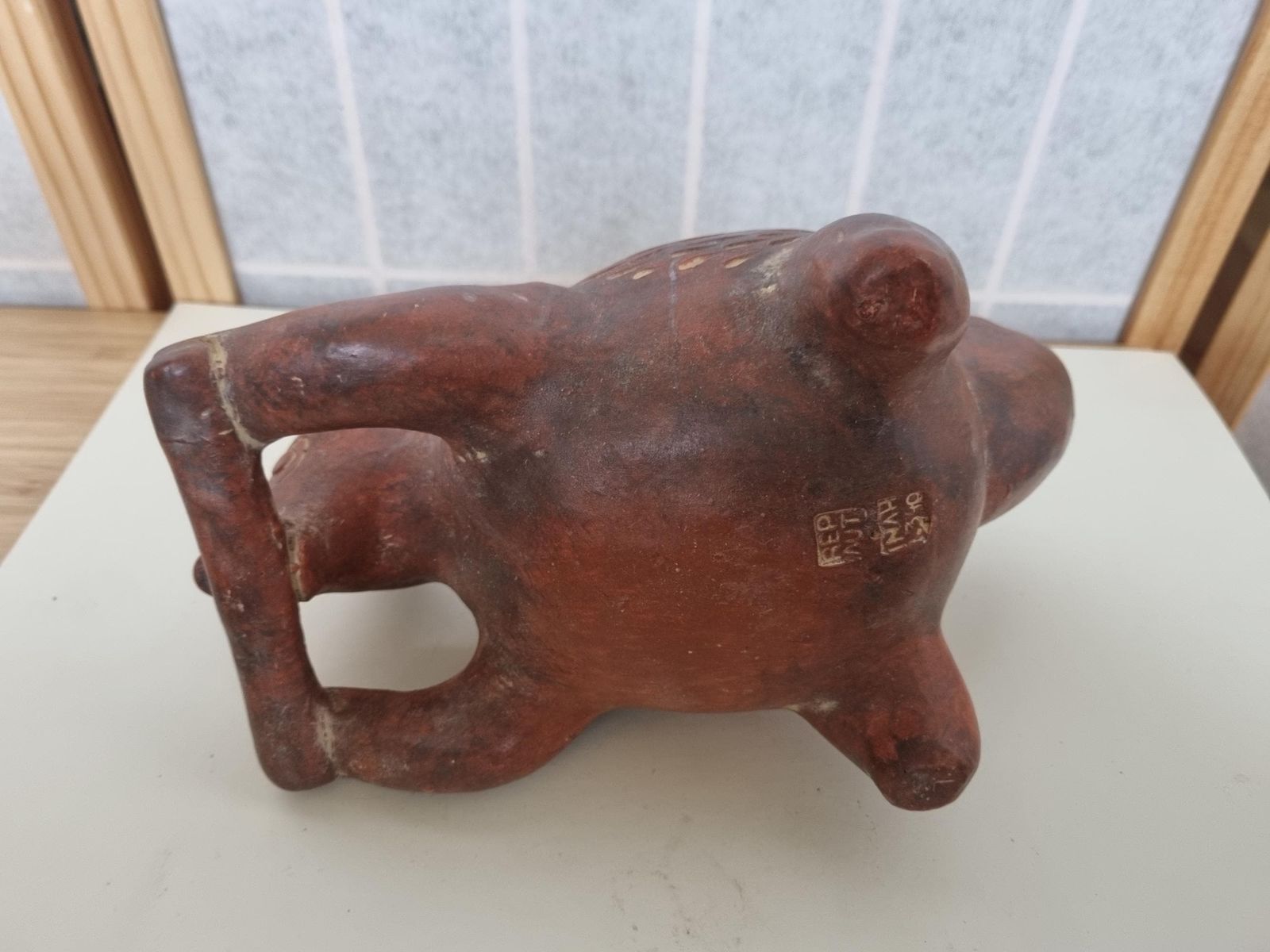Mexican Clay Coati Sculpture | Inah Museum Reproduction | Pre Hispanic Style Pottery Animal Vessel | Aztec Maya Inspired Art Decor photo buy