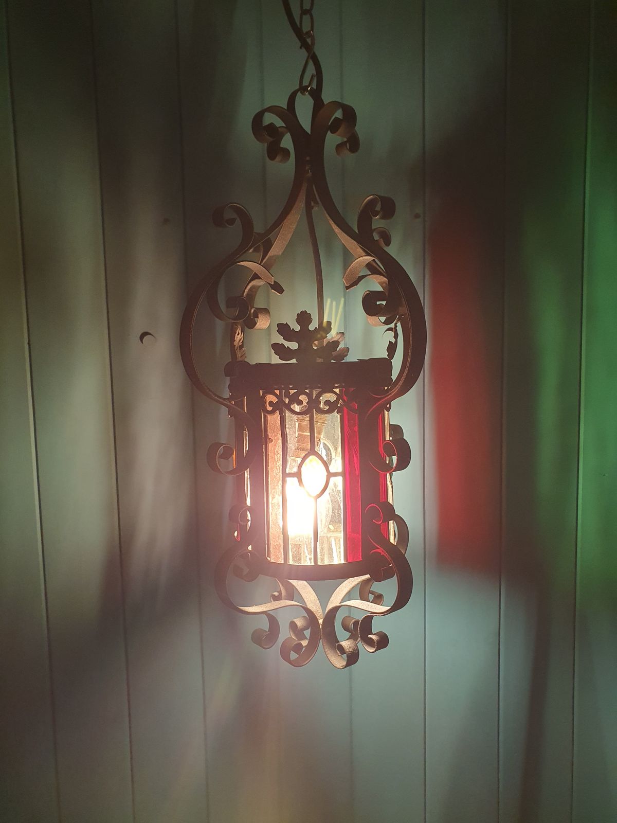 Early 20th Century Leaded French Porch Lantern photo furniture