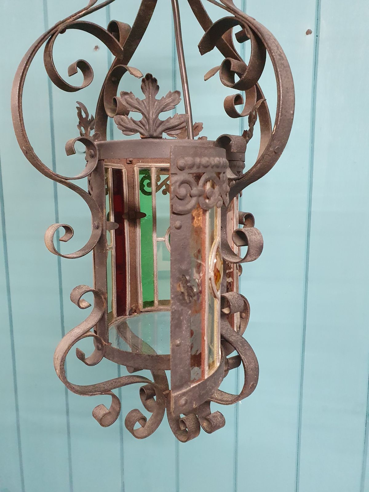 Early 20th Century Leaded French Porch Lantern photo buy