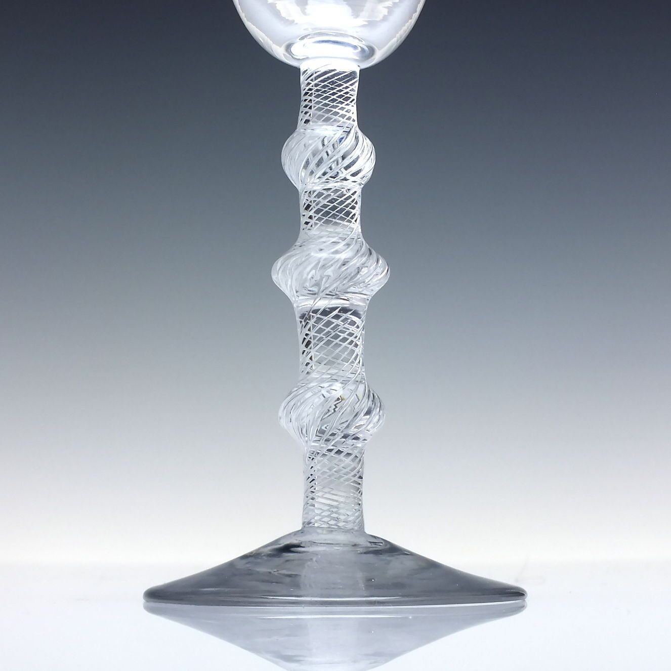 Rare Triple Knop 18th Century Air Twist Wine Glass C1750 photo Home Decor