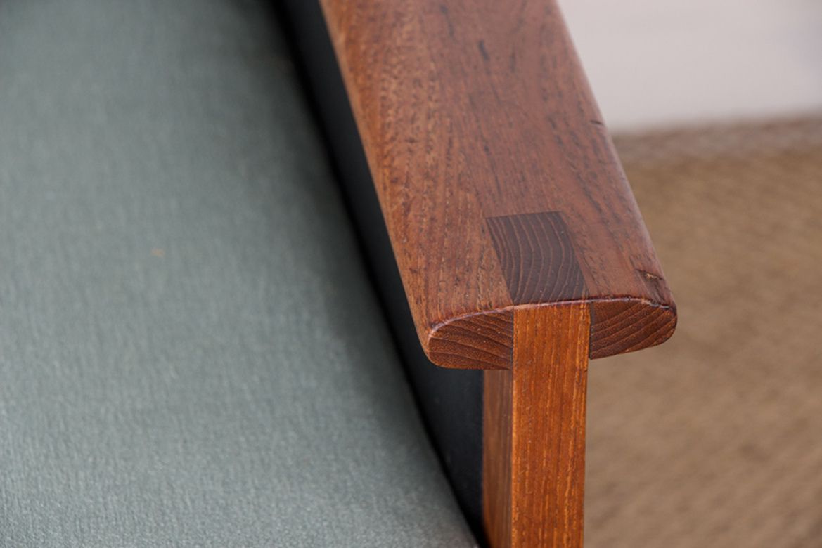 Pair Of Danish Armchairs In Teak, Fabric And Leather, Model N°4 Capella Illum Wikkelsø For Niels Eilersen 1960. photo vinterior