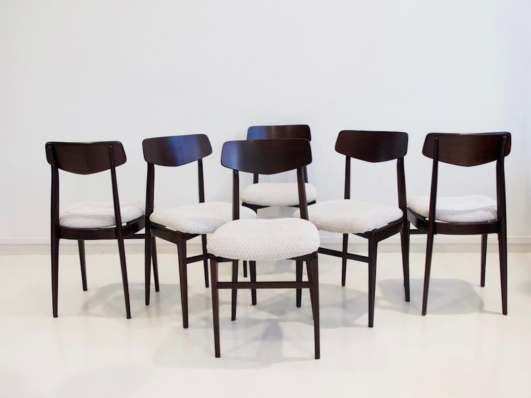 Set Of Six Italian Wooden Dining Chairs, 1950's photo Furniture