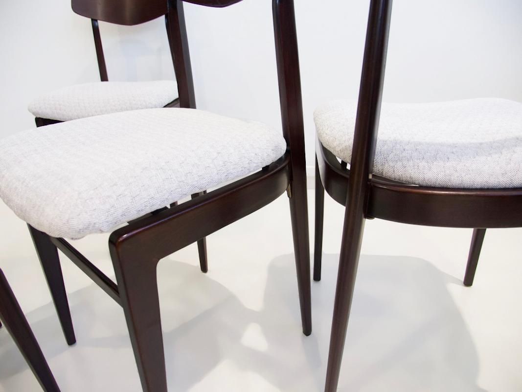 Set Of Six Italian Wooden Dining Chairs, 1950's photo vinterior