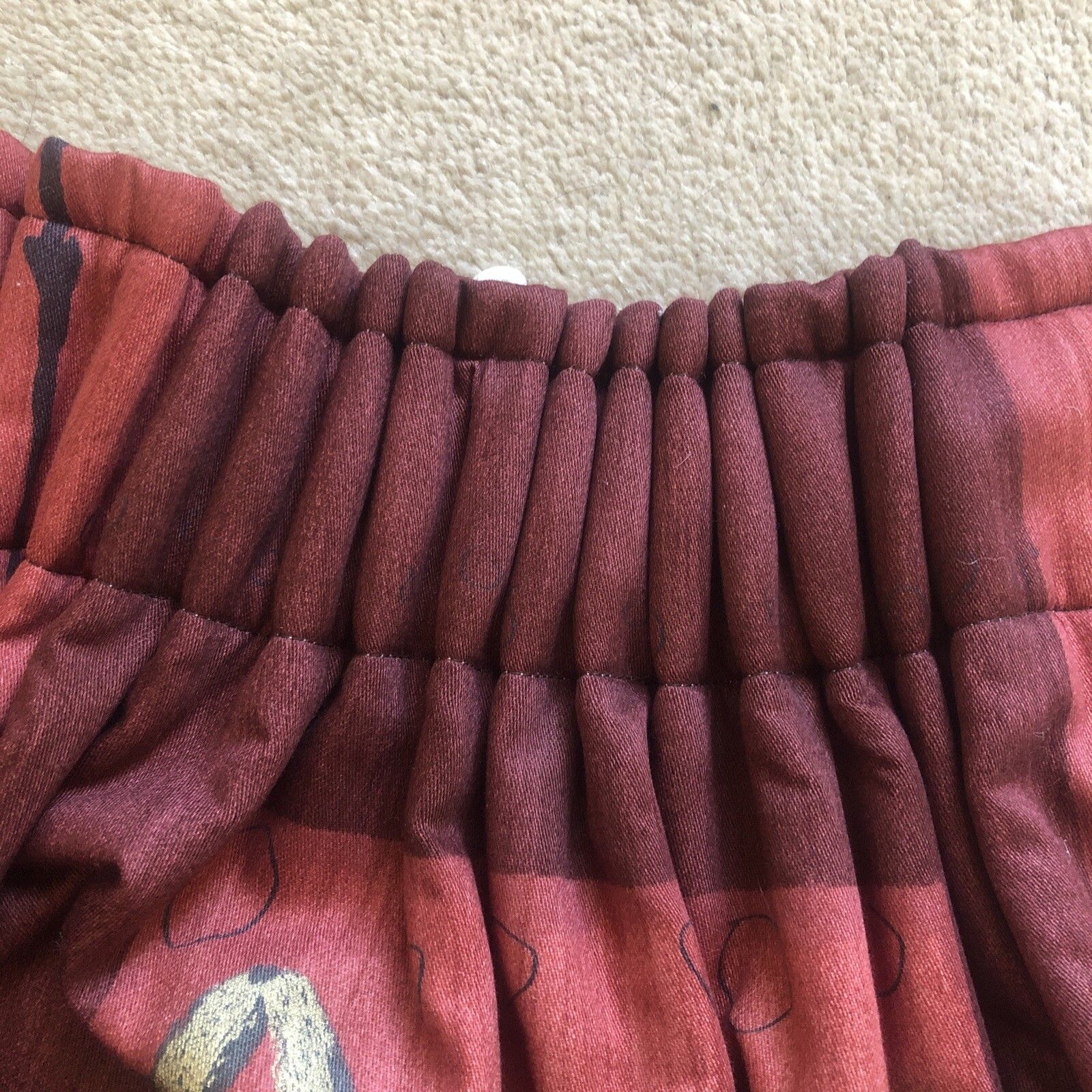 Vintage Pair Of Red Interlined Mtm Curtains 80 X 209cm Per Panel & Pelmet photo buy