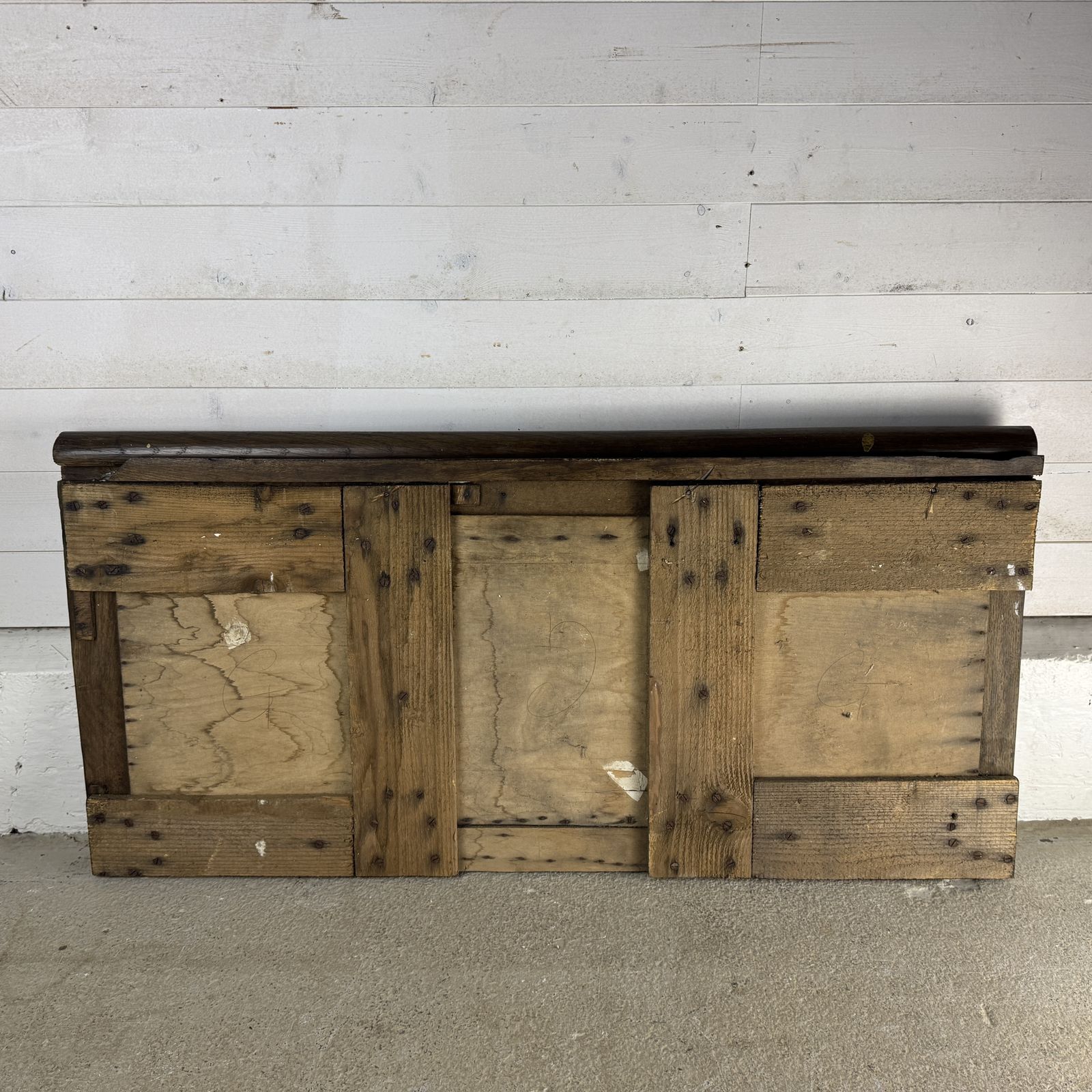 Small Section Of Antique Oak Wall Panelling With Moulded Top Rail photo vintage