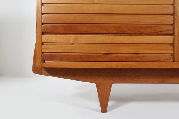 Mid Century French Sideboard In Full Cherry Wood, 1950s photo for sale