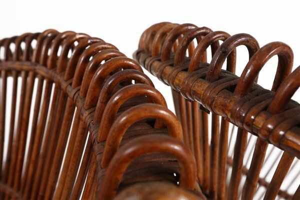 Rattan Lounge Armchairs By Janine Abraham & Dirk Jan Rol, 1960s, Set Of 2 photo 2534.0