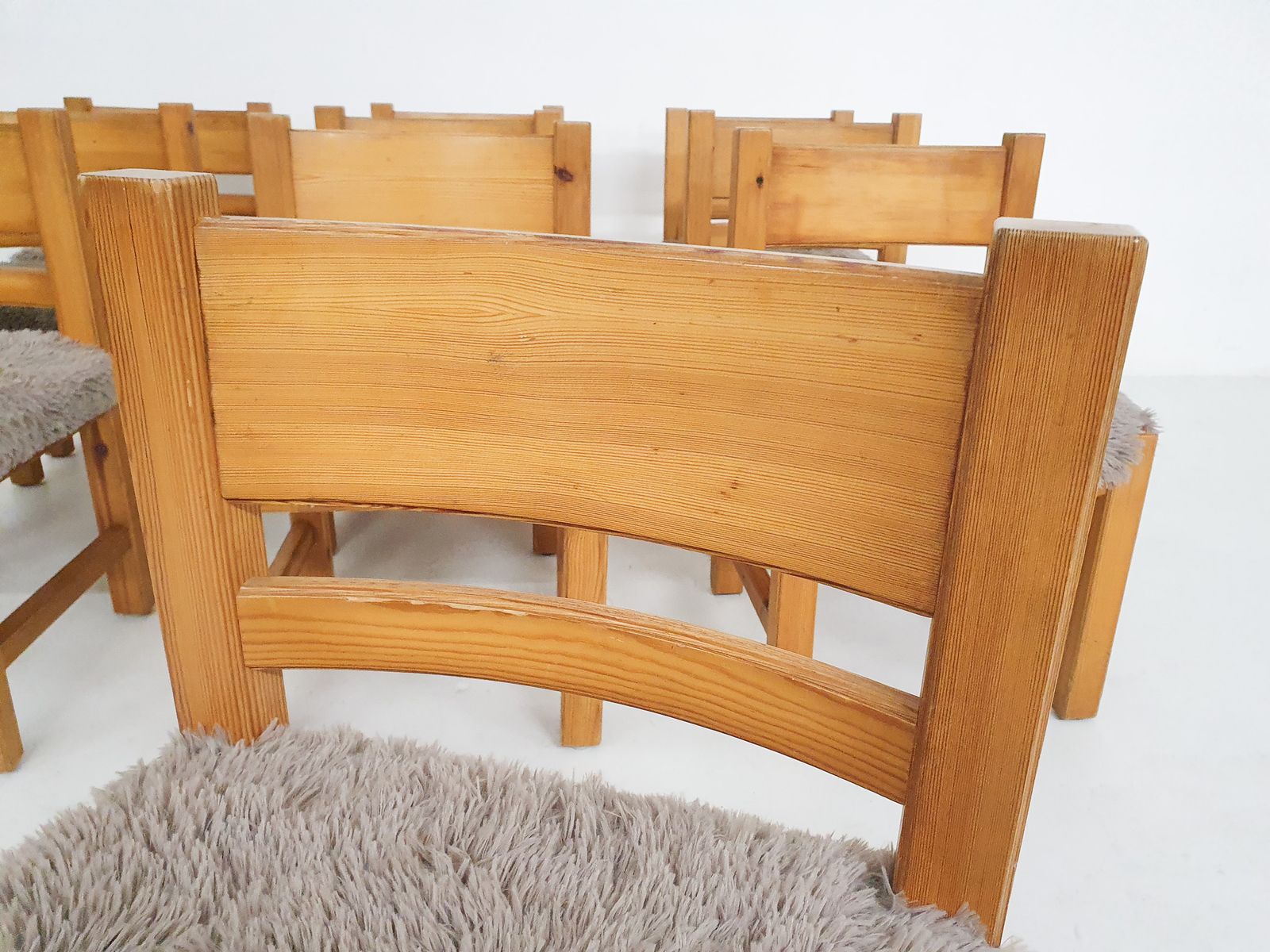 2069.0 Set Of 10 Pinewood Dining Chair In The Style Of Ate Van Apeldoorn, The Netherlands 1970's photo