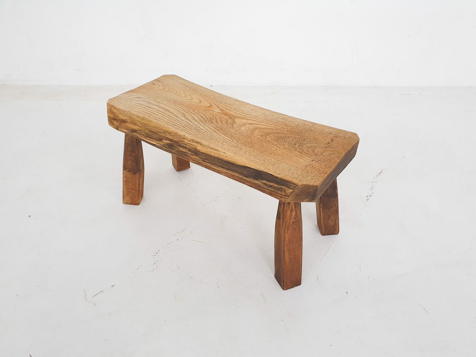 Solid Oak Side Table, The Netherlands 1970's photo Furniture
