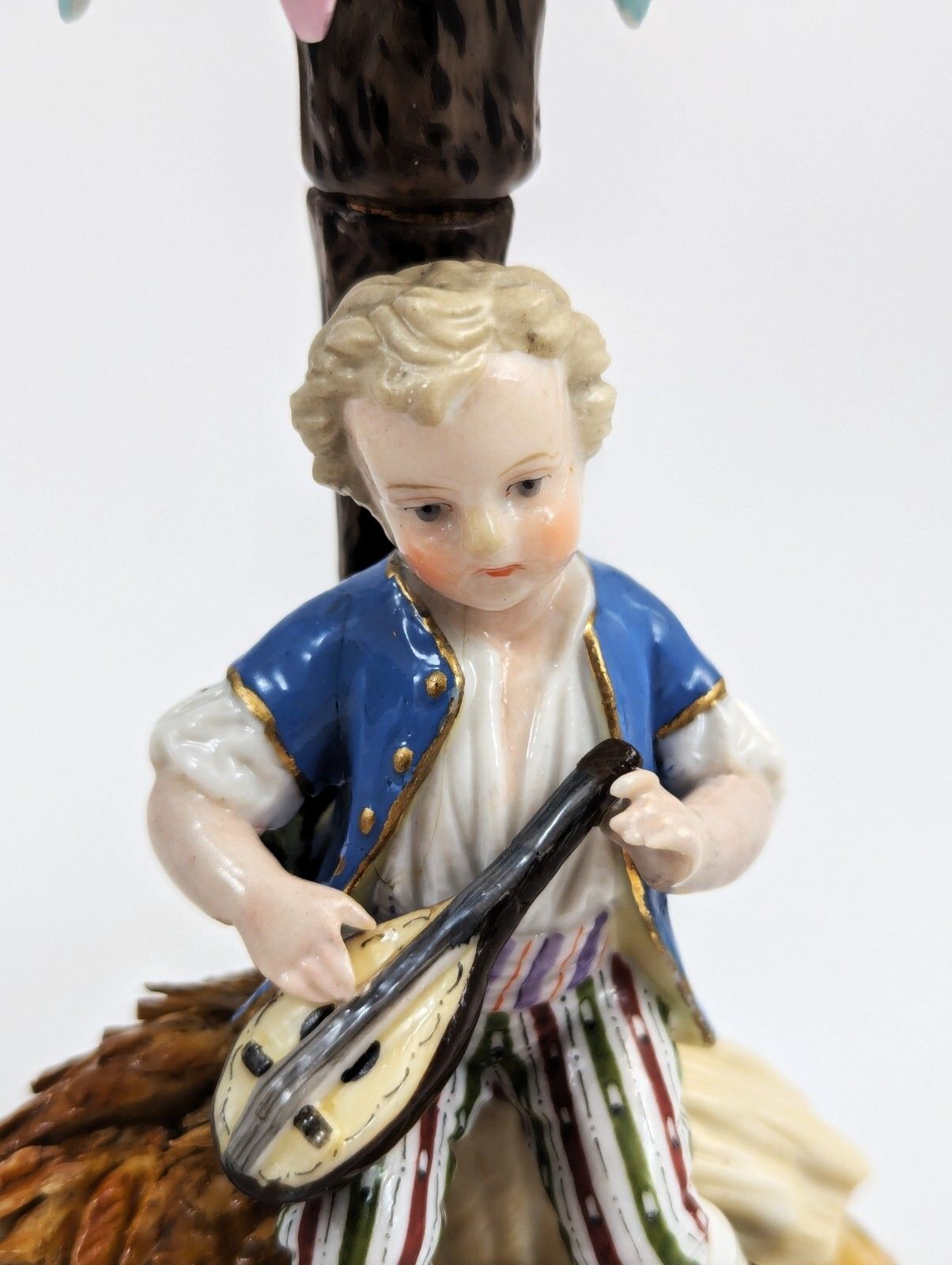 Sitzendorf Porcelain Figural Candlesticks, 1884 photo vintage