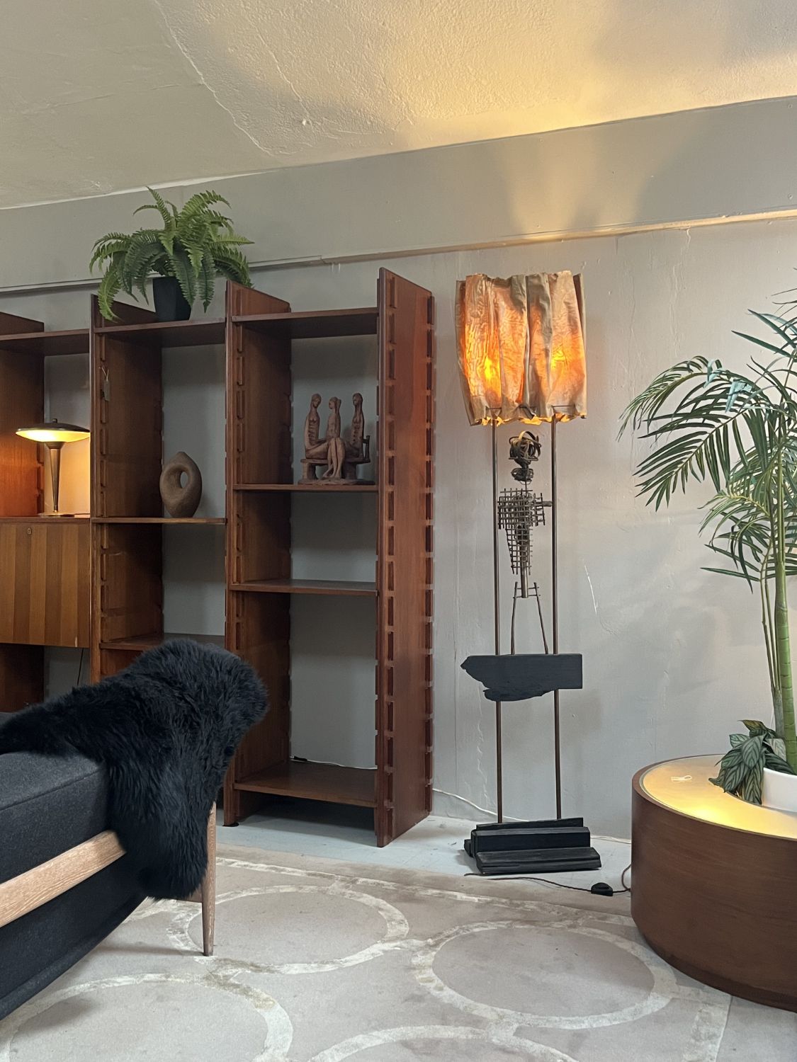 Rare 1960s Abstract Standard Lamp Sculpture By David Graves Figurative Handcrafted Midcentury photo Lighting