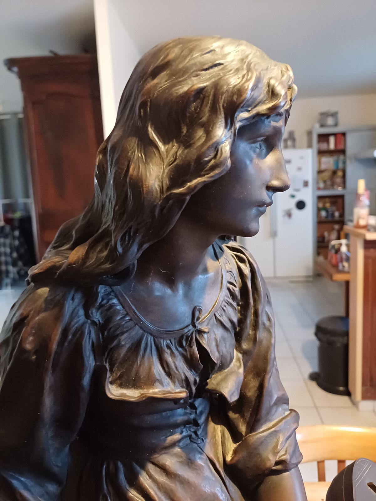 Bronze Paul Eugéne Mengin Fondeur Susse "Mandolin Player" photo furniture