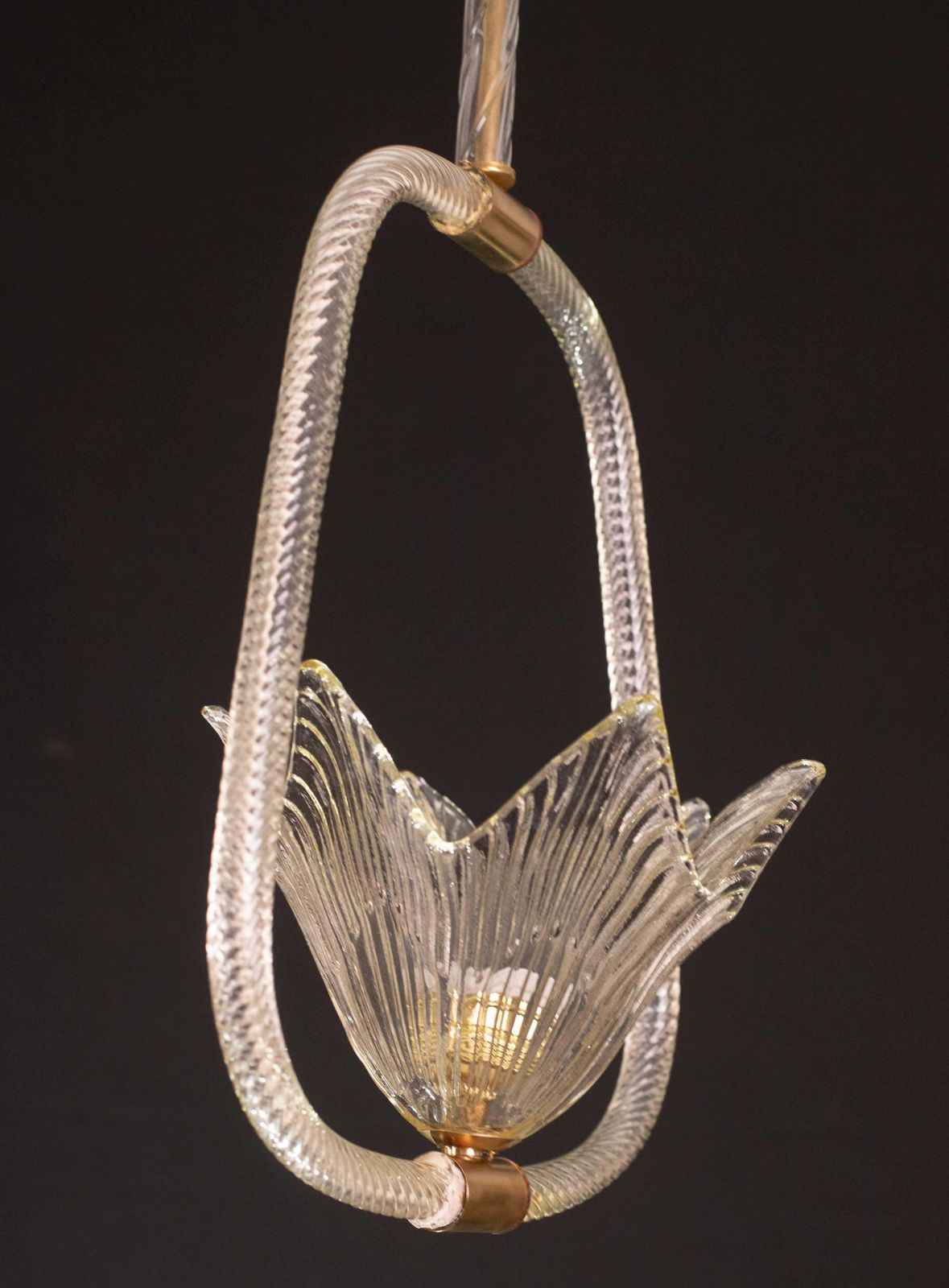 photo for sale Elegant Art Decò Barovier And Toso Chandelier, 1940s