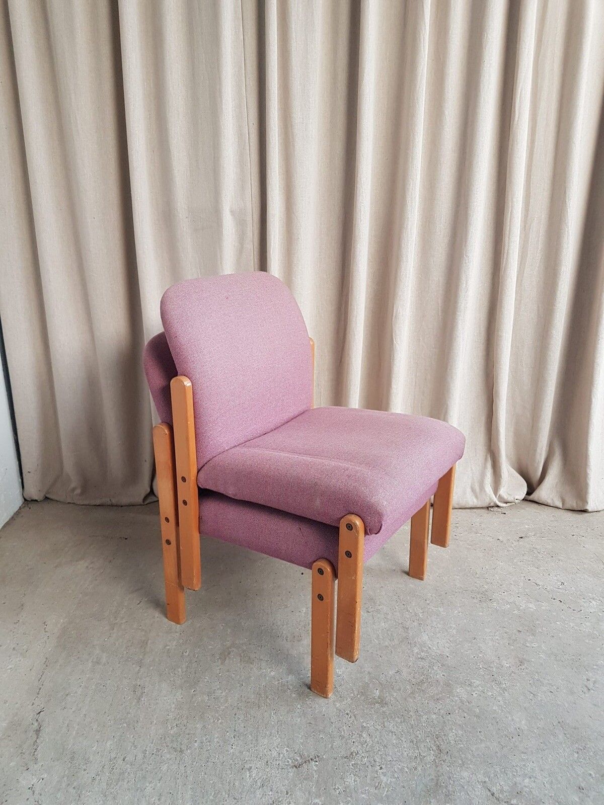 Vtg Late Pair Set 2 Mid Century Modernist Post Modern Studio Chairs Retro R685 photo 327.75
