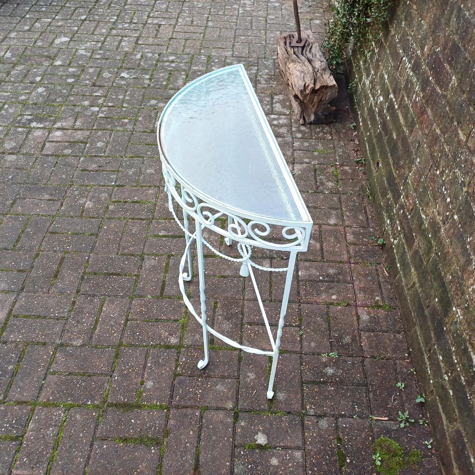 Pretty Painted Vintage Retro Mid Century Occasional Side Table With Mottled Effect Glass Top Light Green photo for sale