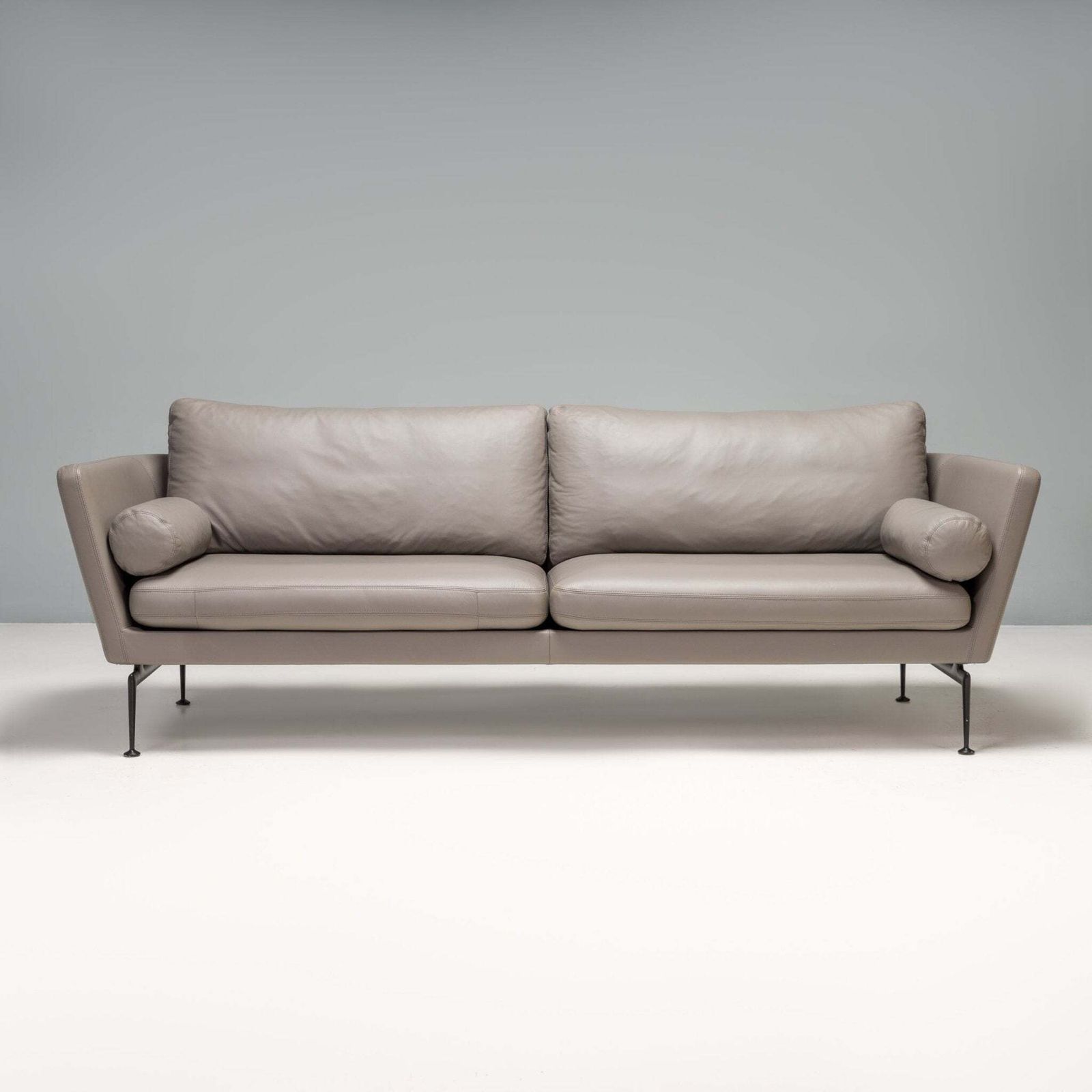 Vitra By Antonio Citterio Grey Leather Suita Three Seat Sofa, 2021 photo furniture