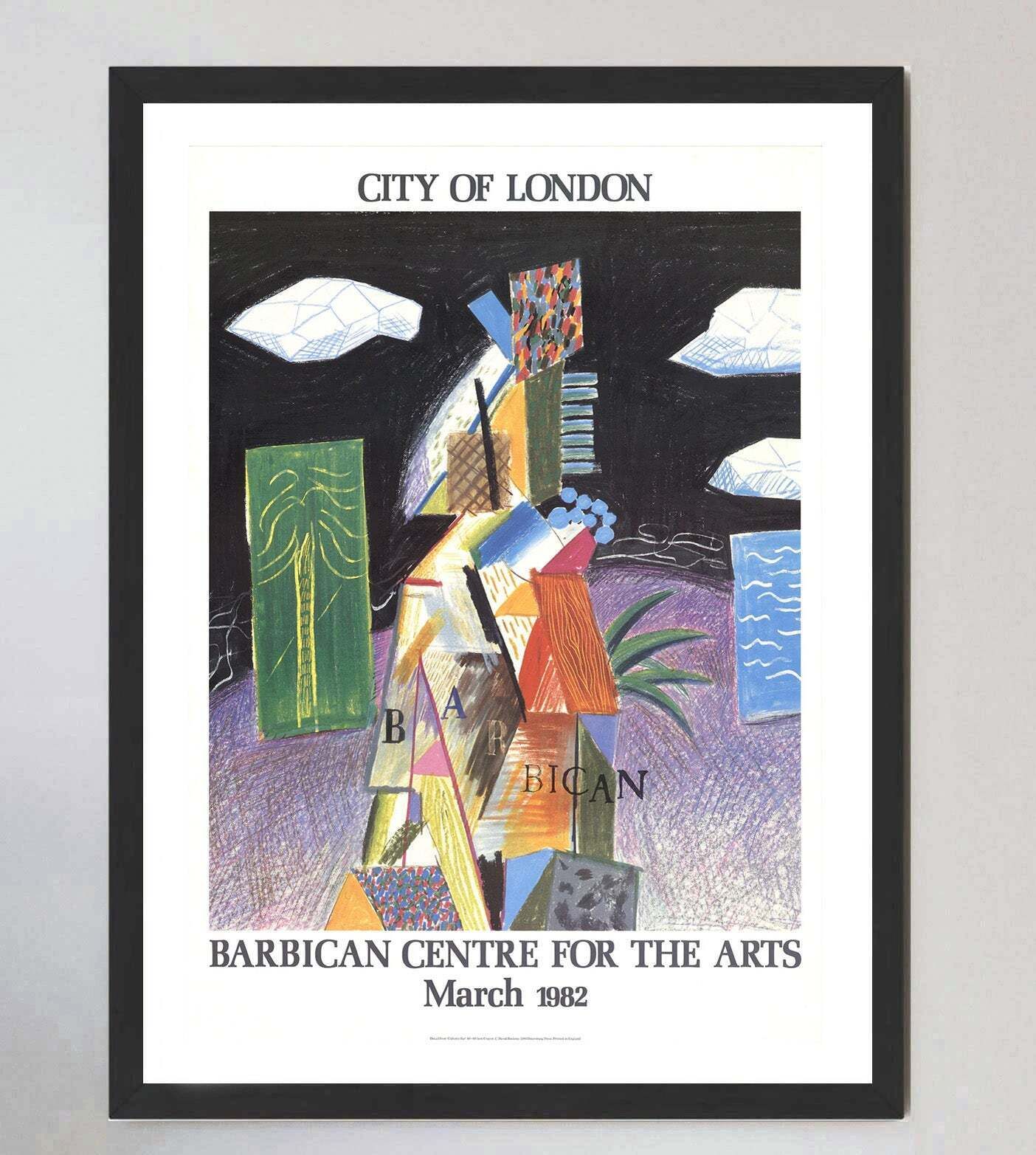 David Hockney   Barbican Centre For The Arts   City Of London Original Vintage Poster photo furniture