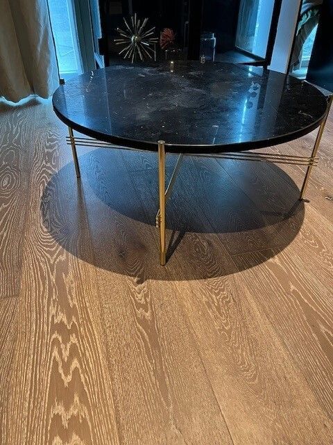 Ts Coffee Table (80 Diam X H.35cm) – Black Marble And Brass Base, Retails £1,499 photo furniture
