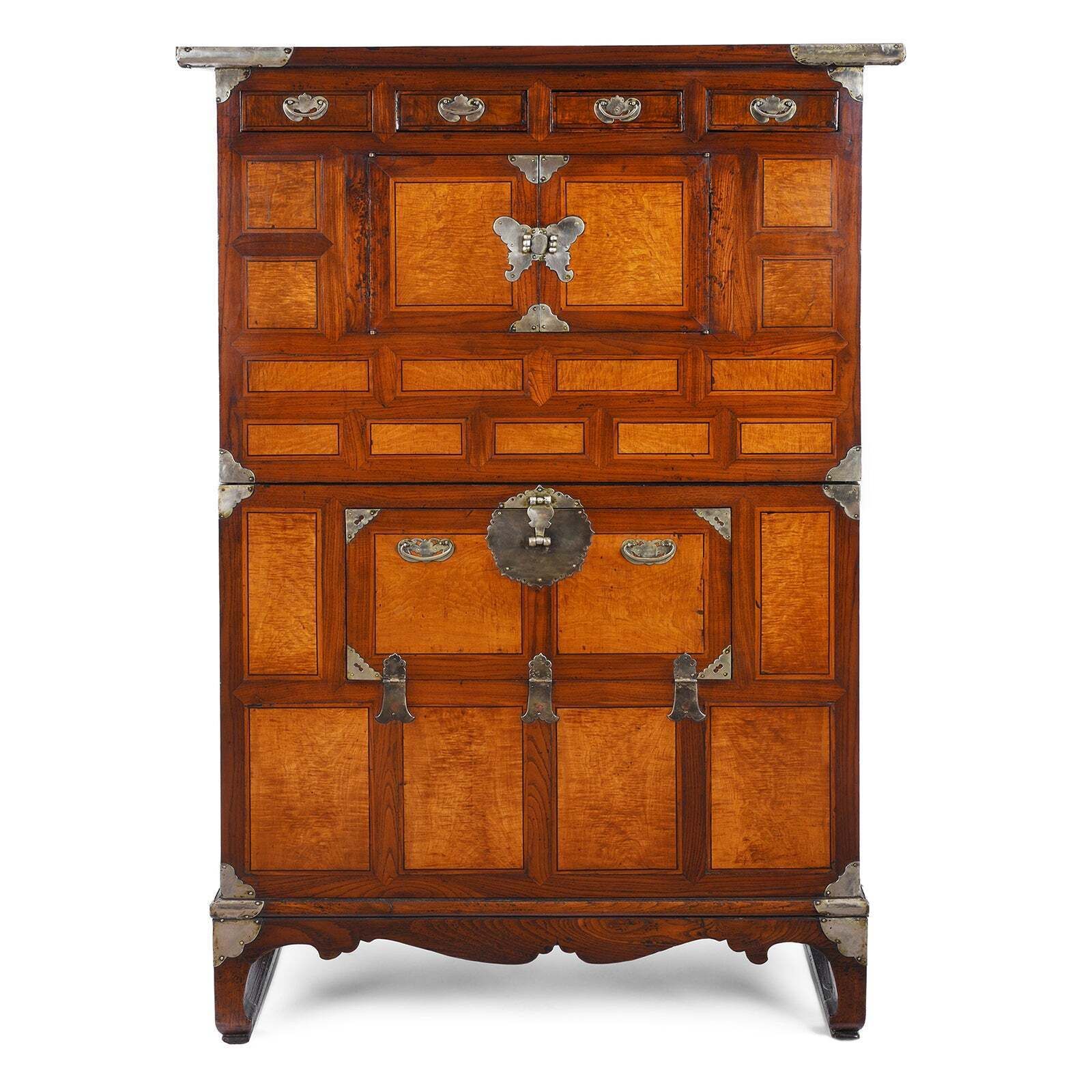 Antique Korean Jeonju Jang Chest On Stand , 19th Century