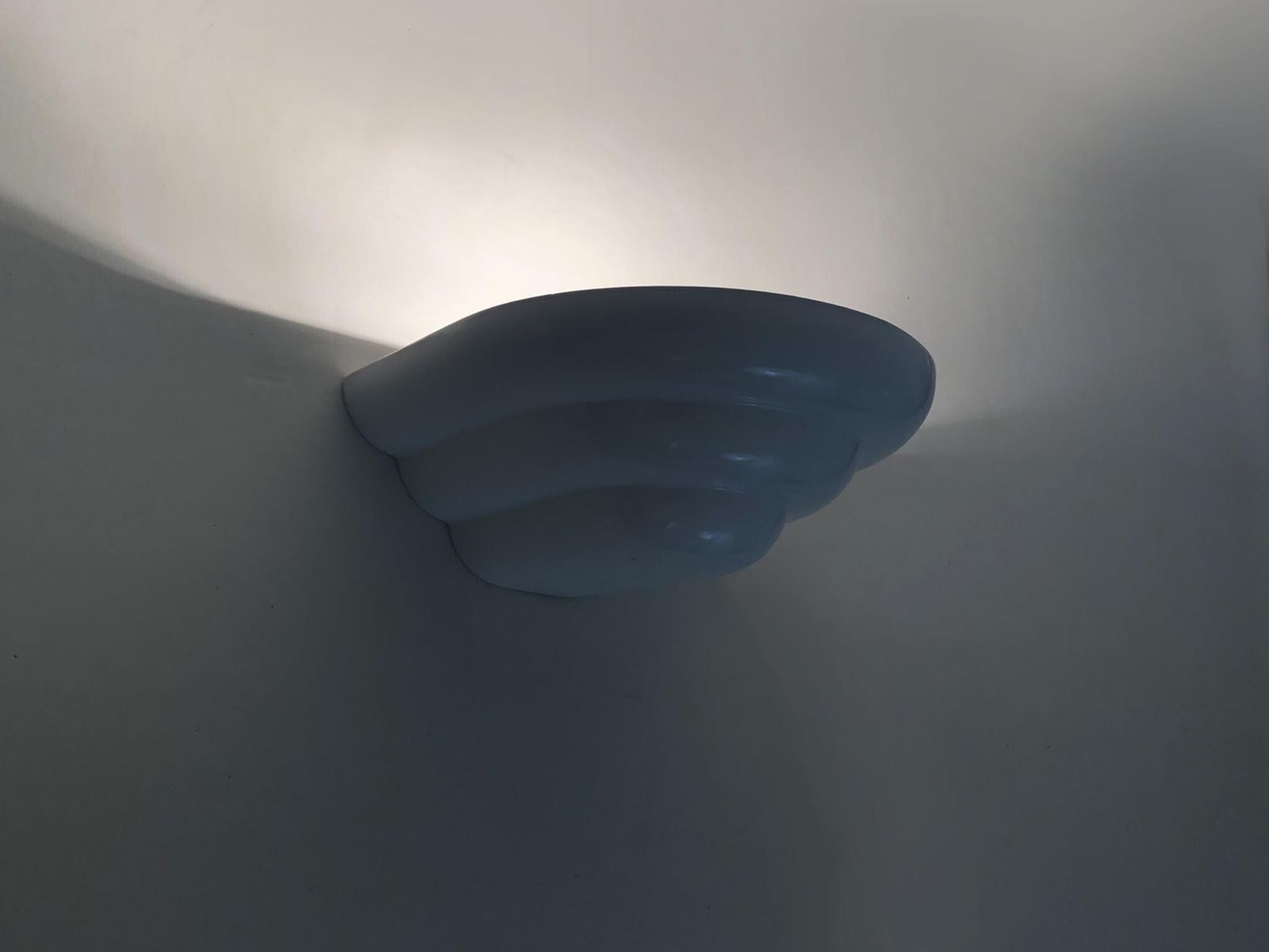 Pair Of Art Deco Style Wall Lights In White Lacquered Metal. Year 80 photo furniture
