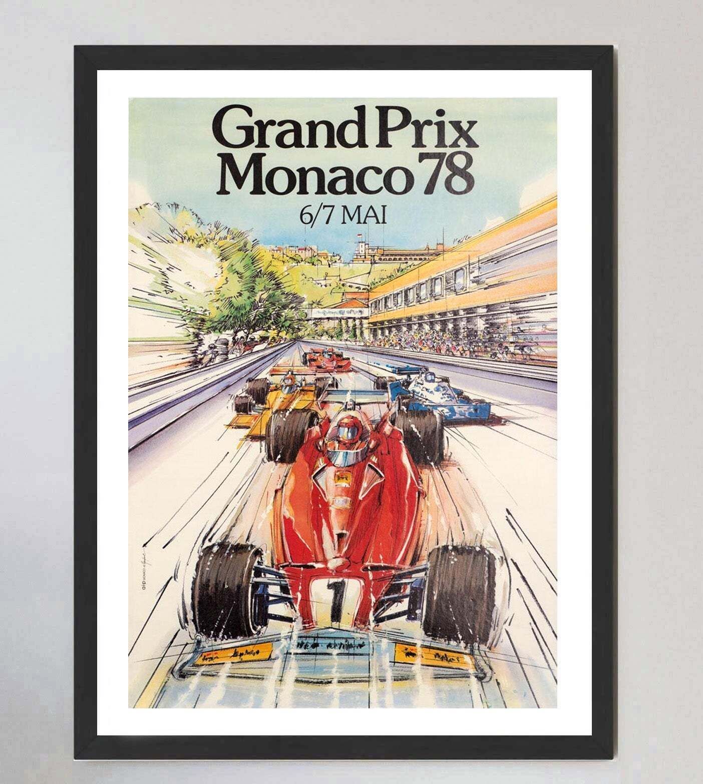 1978 Monaco Grand Prix Original Vintage Poster photo furniture