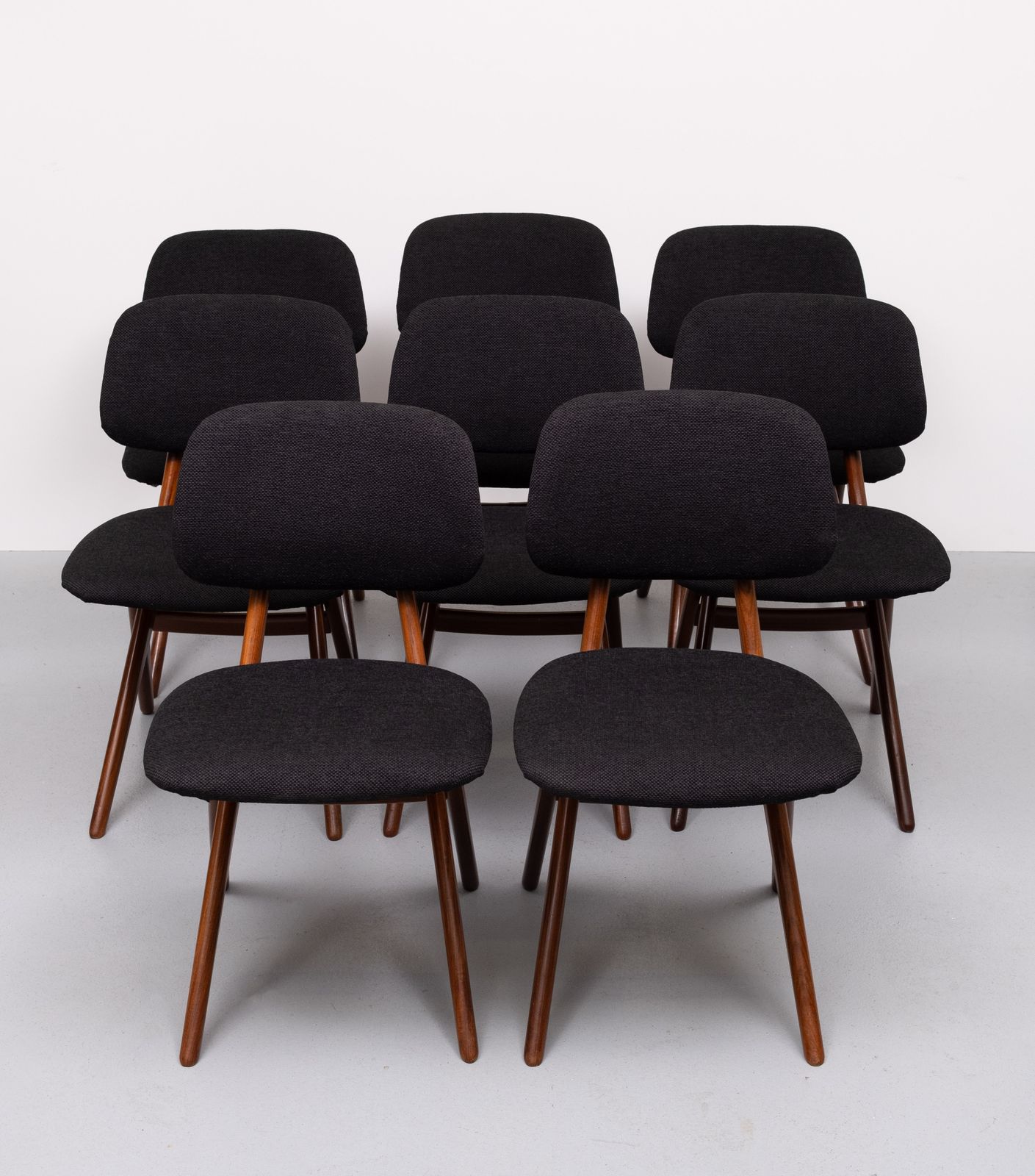 Furniture Dutch Scissors Dining Chairs Louis By Van Teeffelen For Wébé, 1959, Set Of 8 photo