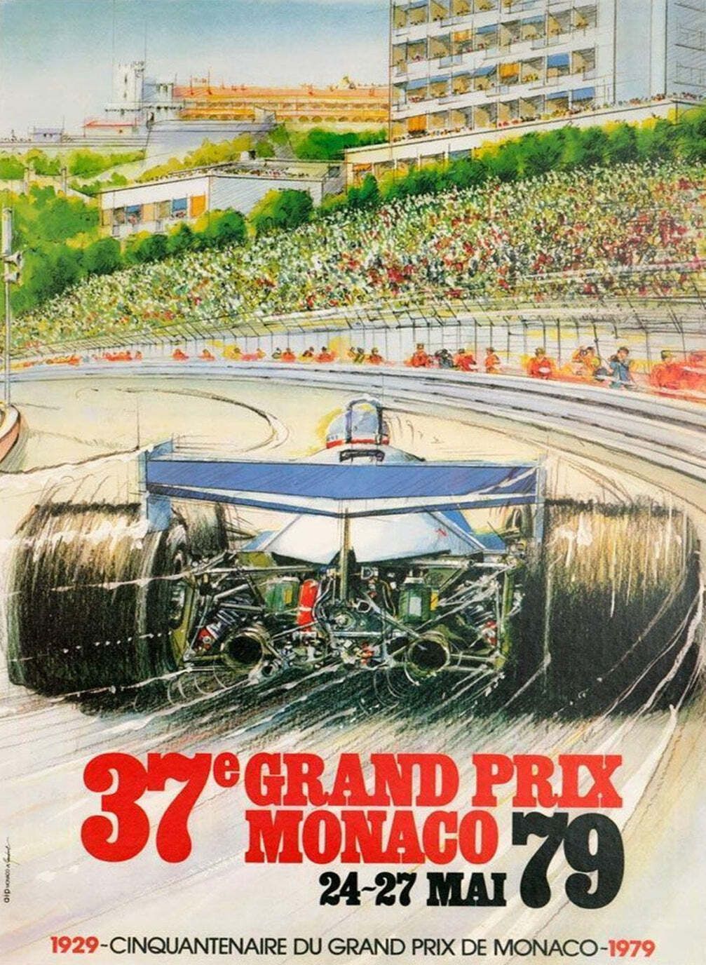 1979 Monaco Grand Prix ,  Original Vintage Poster